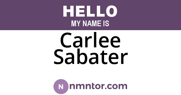Carlee Sabater