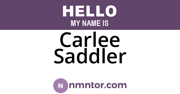 Carlee Saddler