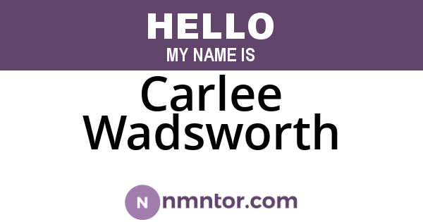Carlee Wadsworth