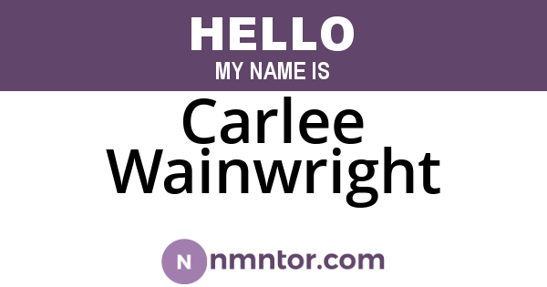Carlee Wainwright
