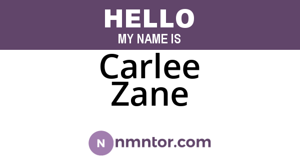 Carlee Zane