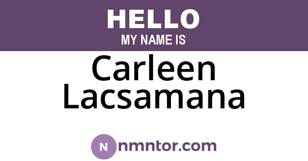 Carleen Lacsamana