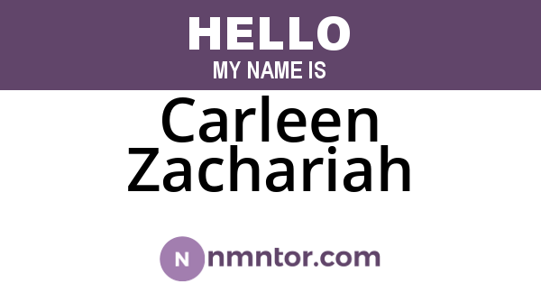 Carleen Zachariah