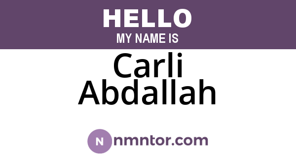 Carli Abdallah