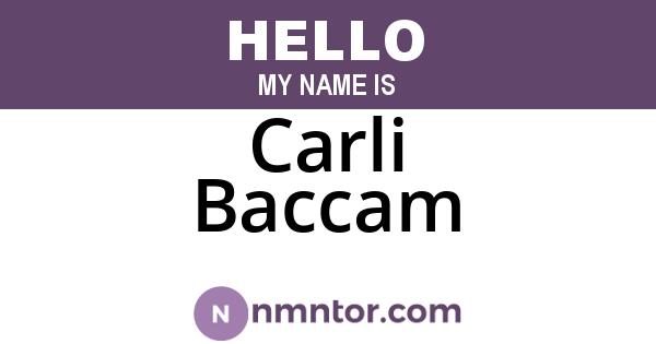Carli Baccam