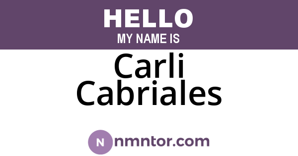 Carli Cabriales