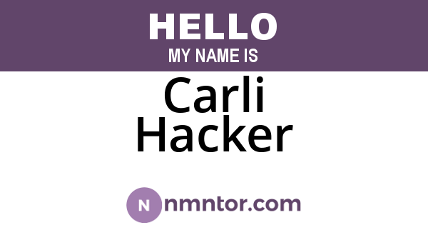 Carli Hacker