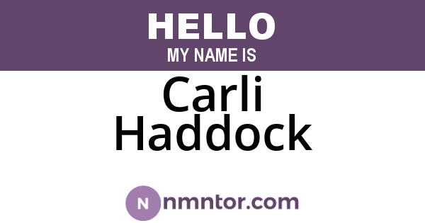 Carli Haddock