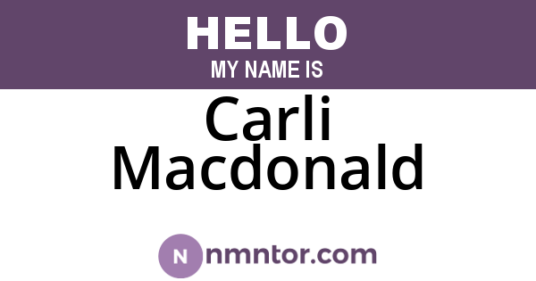 Carli Macdonald