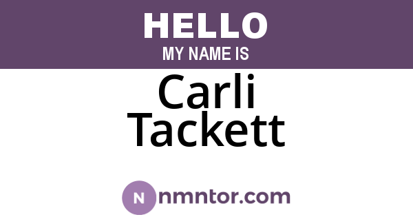 Carli Tackett