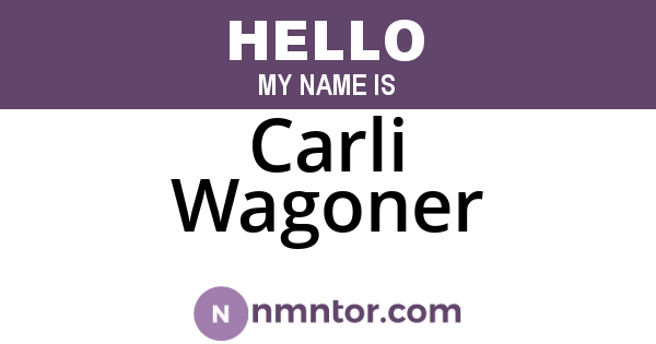 Carli Wagoner