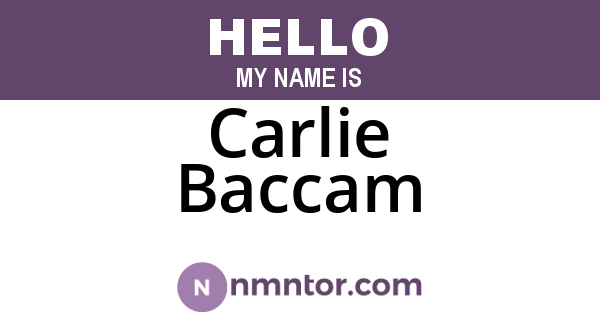 Carlie Baccam