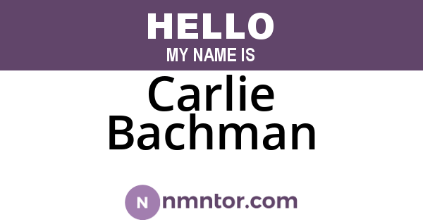 Carlie Bachman