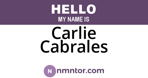 Carlie Cabrales