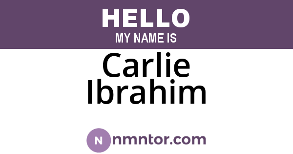 Carlie Ibrahim