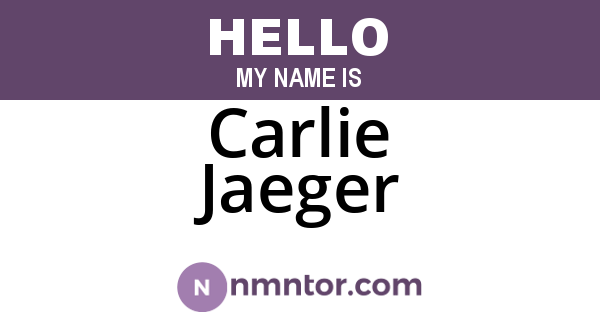 Carlie Jaeger