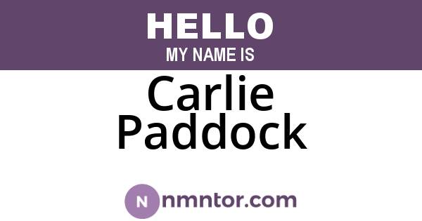 Carlie Paddock