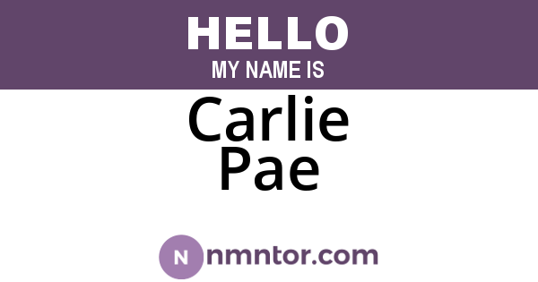 Carlie Pae