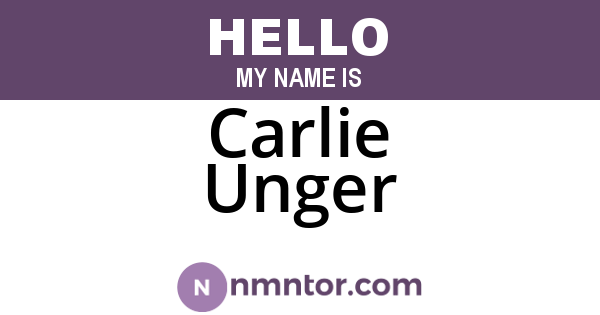 Carlie Unger