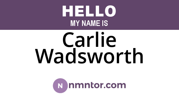 Carlie Wadsworth