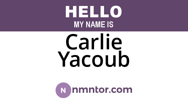 Carlie Yacoub