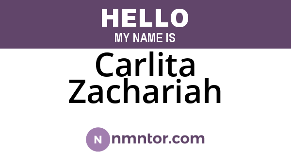 Carlita Zachariah