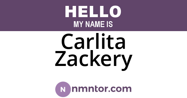 Carlita Zackery