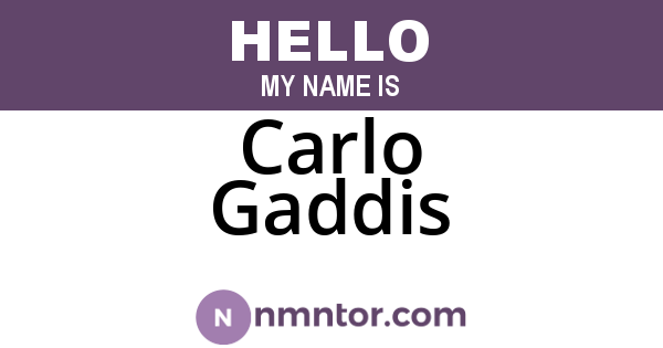 Carlo Gaddis