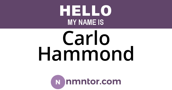 Carlo Hammond