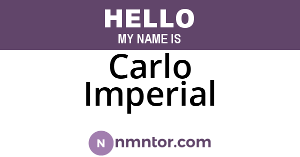 Carlo Imperial