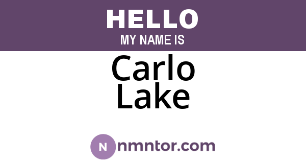 Carlo Lake