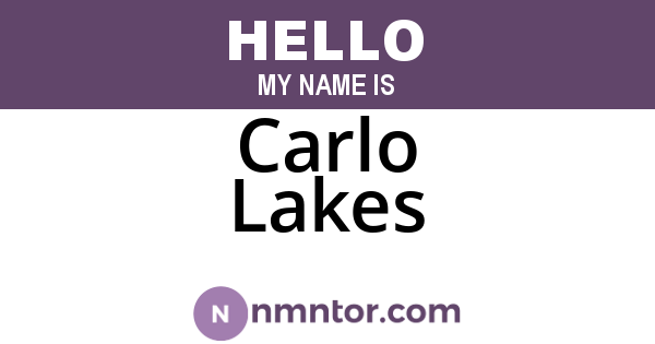Carlo Lakes