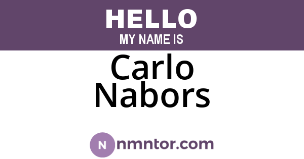 Carlo Nabors