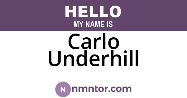 Carlo Underhill