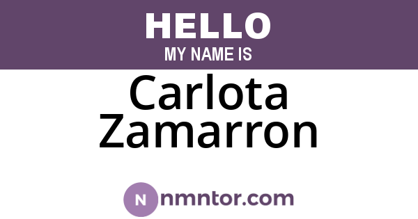 Carlota Zamarron