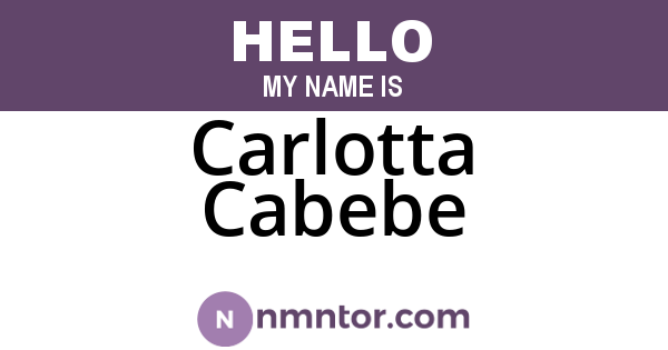 Carlotta Cabebe