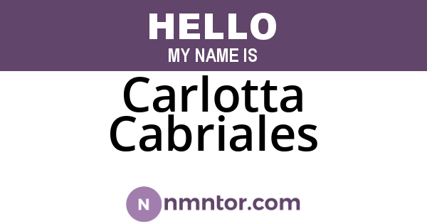 Carlotta Cabriales