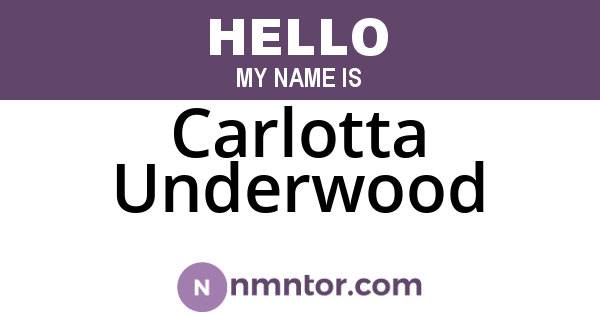Carlotta Underwood