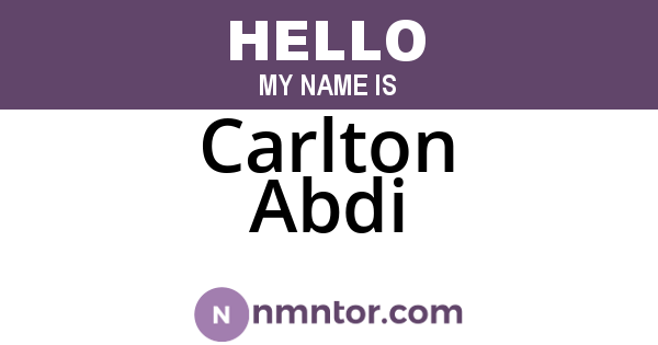 Carlton Abdi