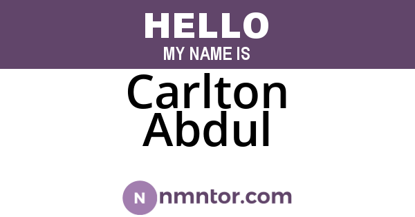 Carlton Abdul