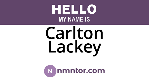 Carlton Lackey