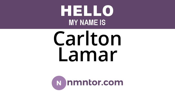 Carlton Lamar