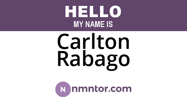 Carlton Rabago