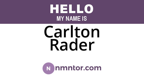 Carlton Rader