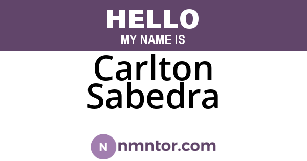 Carlton Sabedra