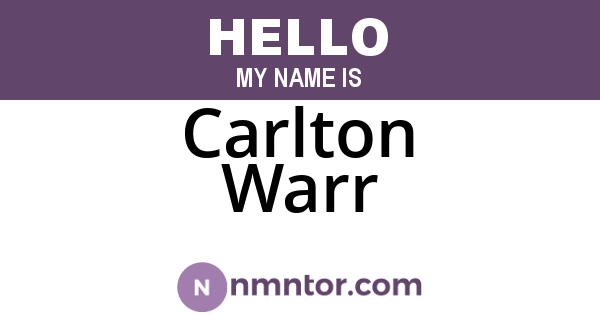 Carlton Warr