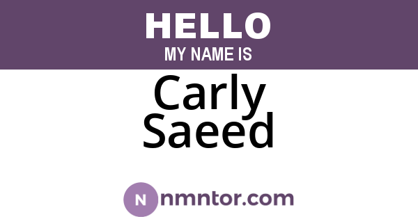 Carly Saeed