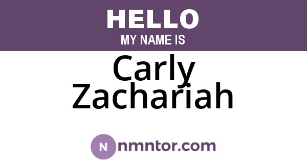 Carly Zachariah