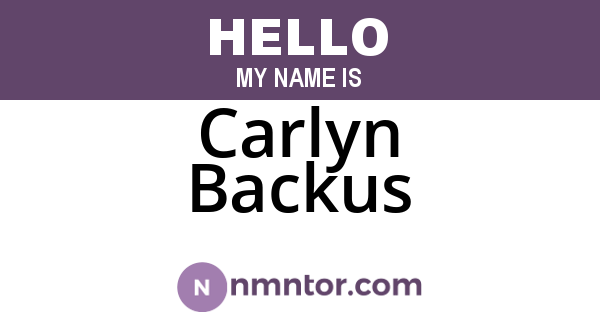 Carlyn Backus