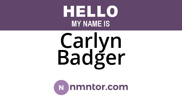Carlyn Badger